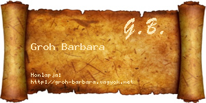 Groh Barbara névjegykártya
