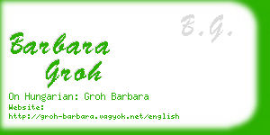 barbara groh business card